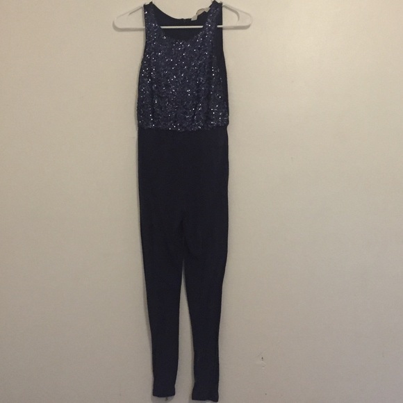 Cute navy blue sequence jumpsuit from H&M - Picture 1 of 4
